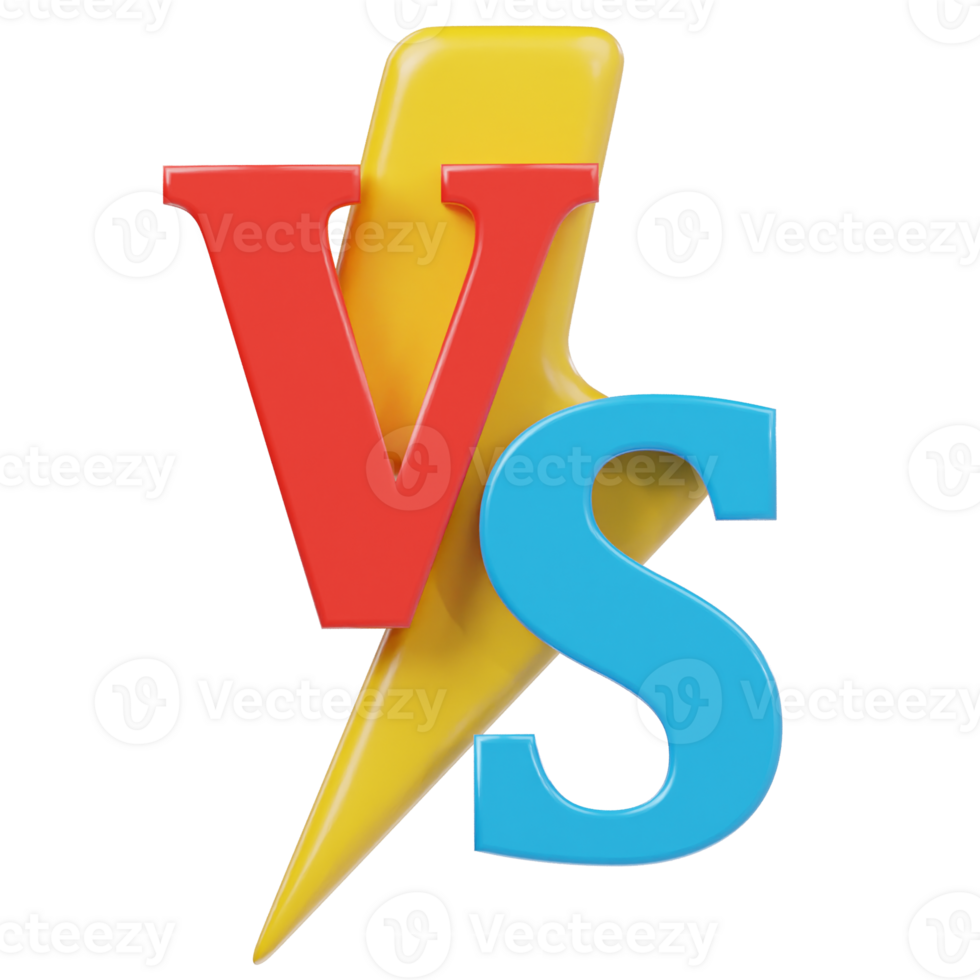 Versus icon stock 3d illustration png