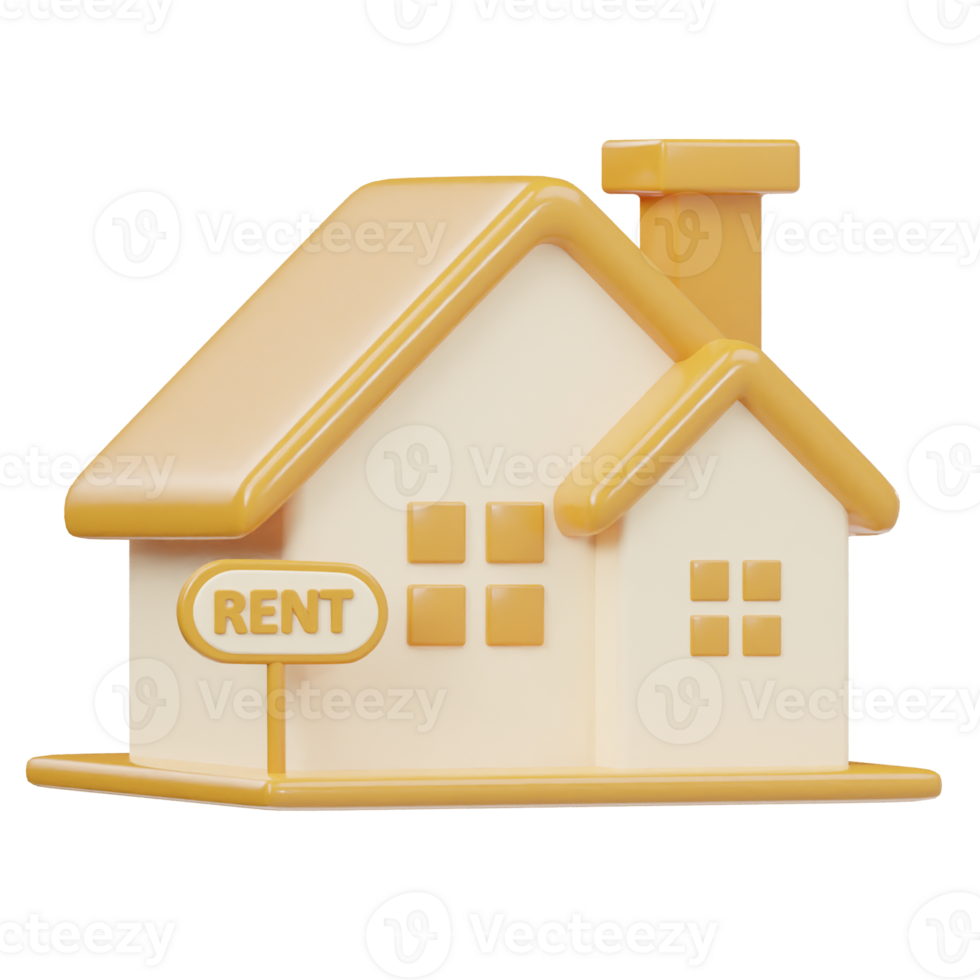 Rent for home icon 3d rendering illustration png
