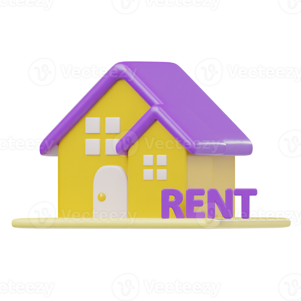 Rent with home icon 3d render illustration png