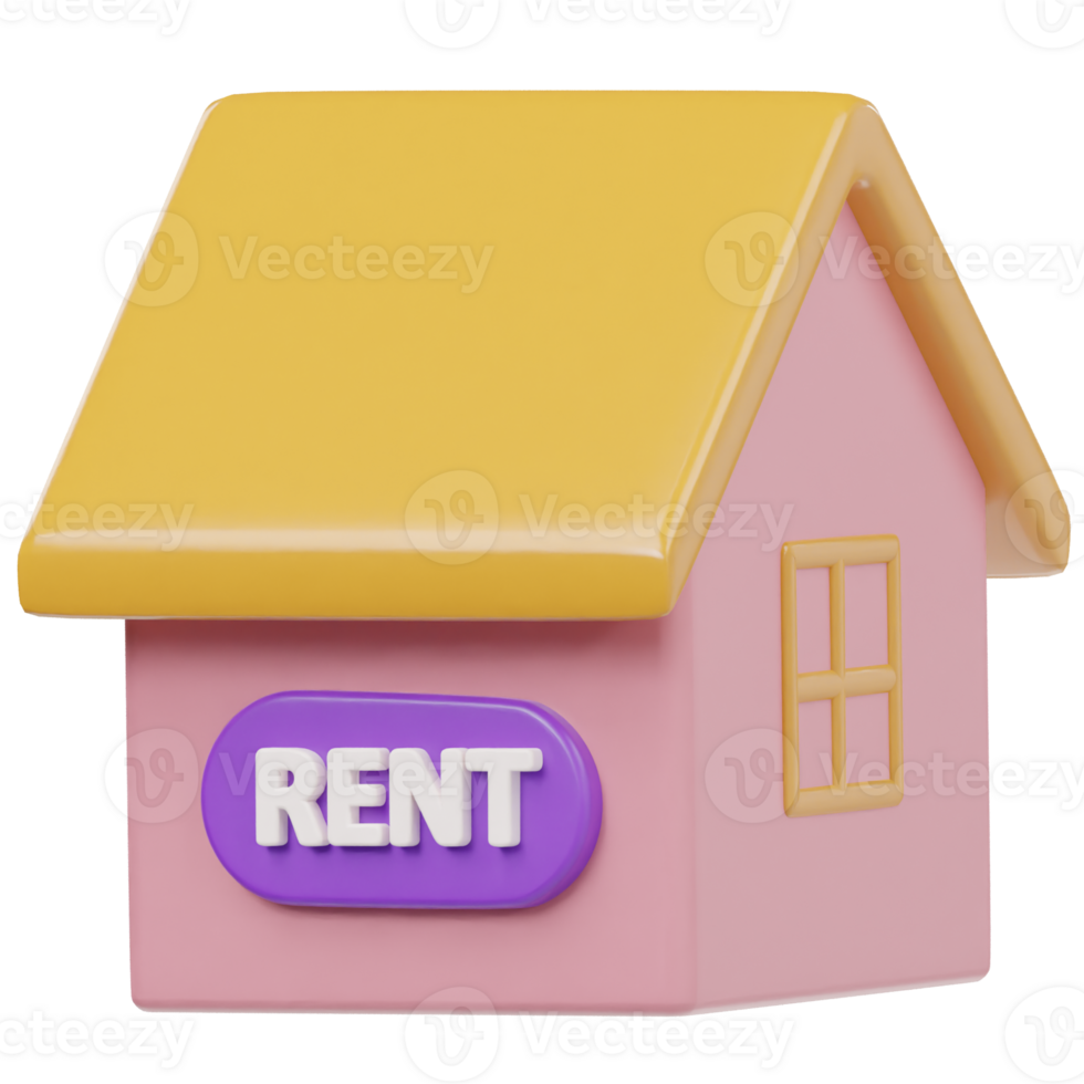 Rent home icon 3d rendering illustration png