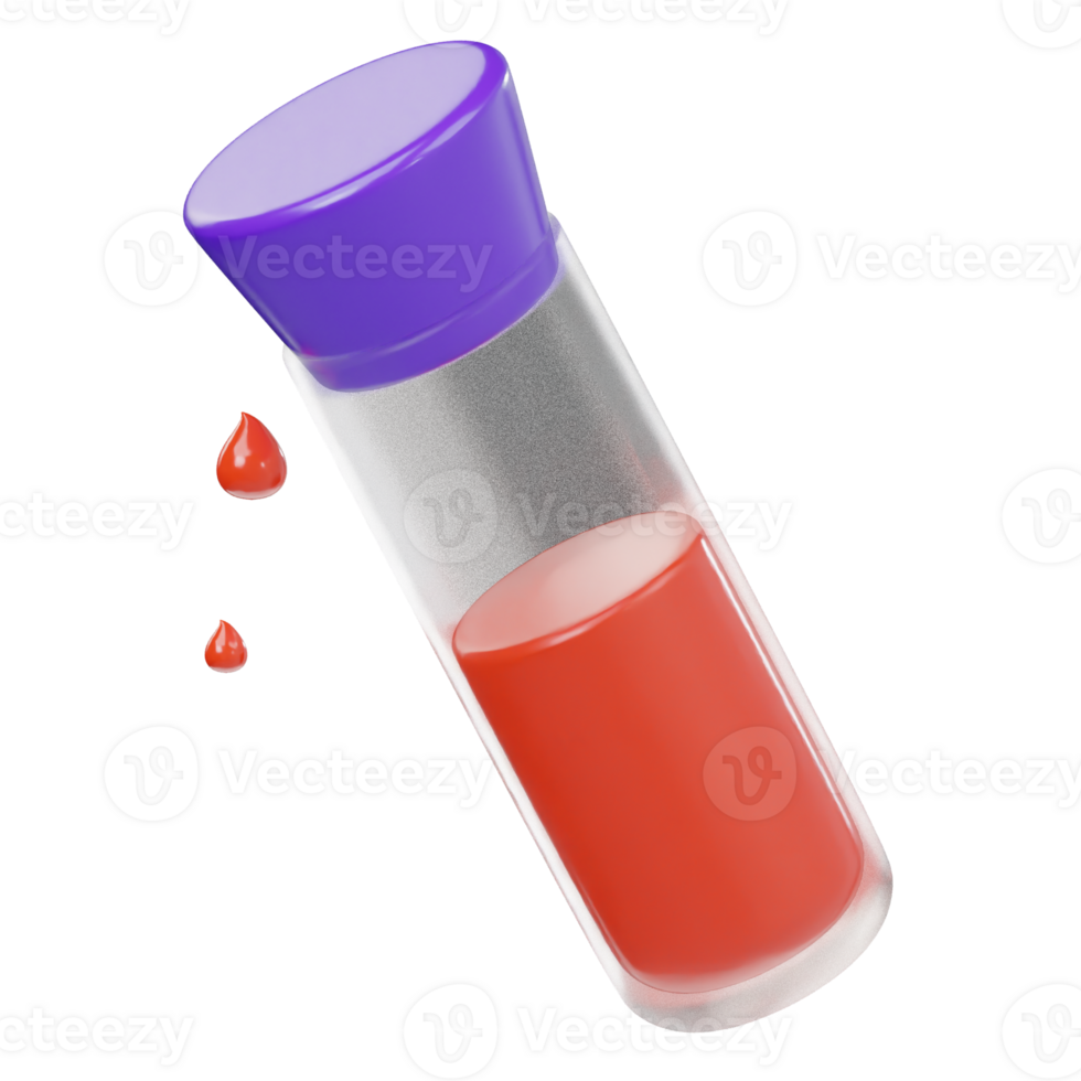 Test icon tube 3d render illustration png