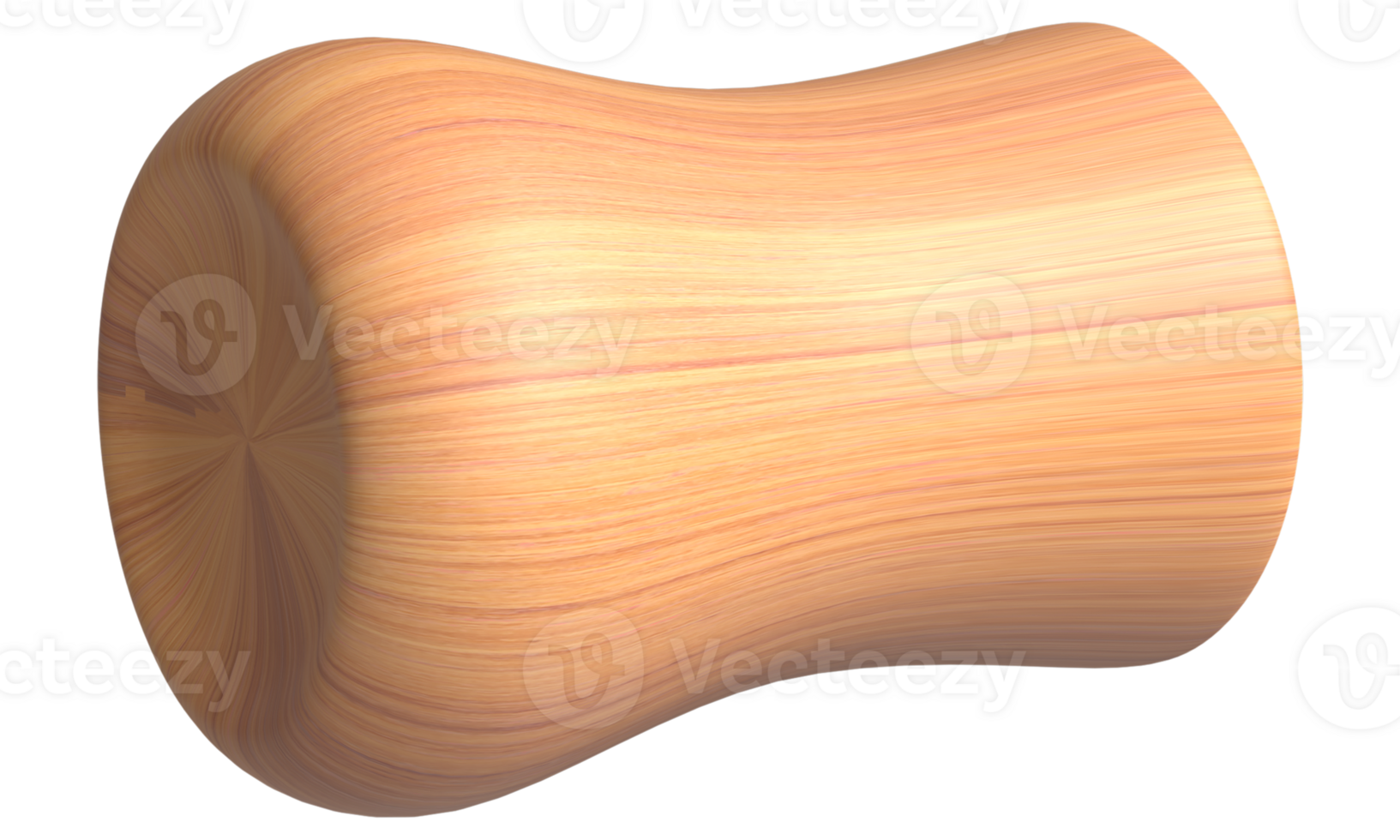 Empty wooden tea, water or coffee cup 3d rendering, png