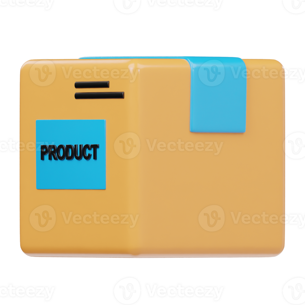 Product, box icon 3d render illustration png