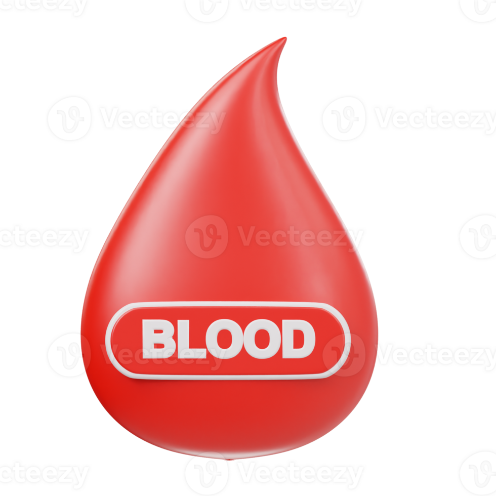 Blood icon isolated 3d render illustrtion png