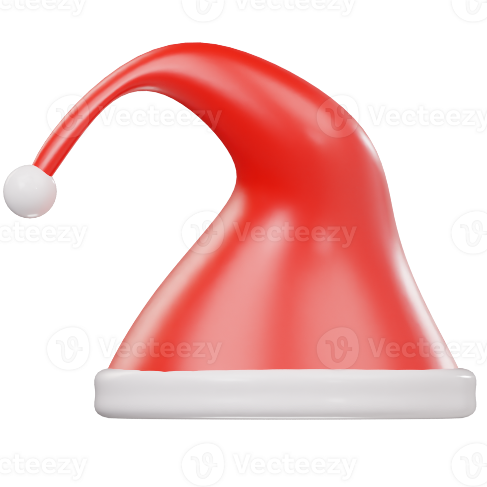 Santa claus hat icon 3d render illustration png