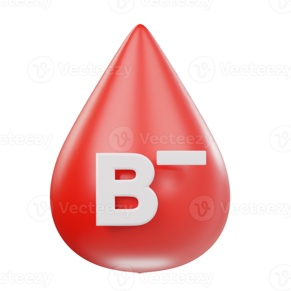 Blood B negative icon 3d render illustrtion png