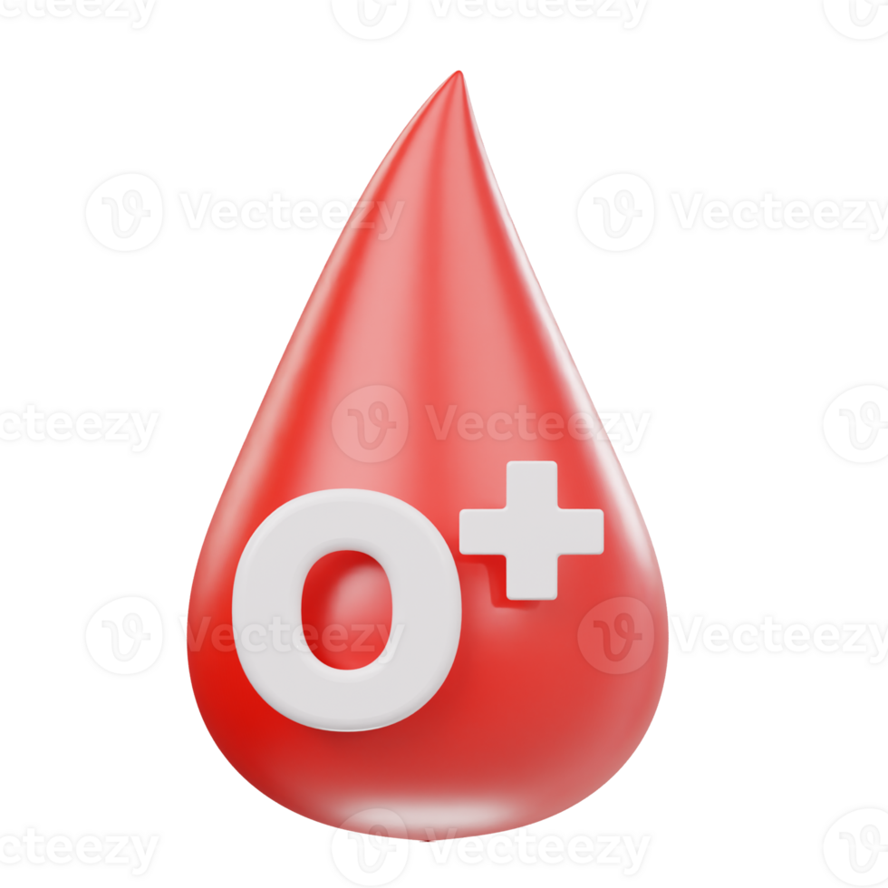 Blood O positive icon 3d render illustrtion png
