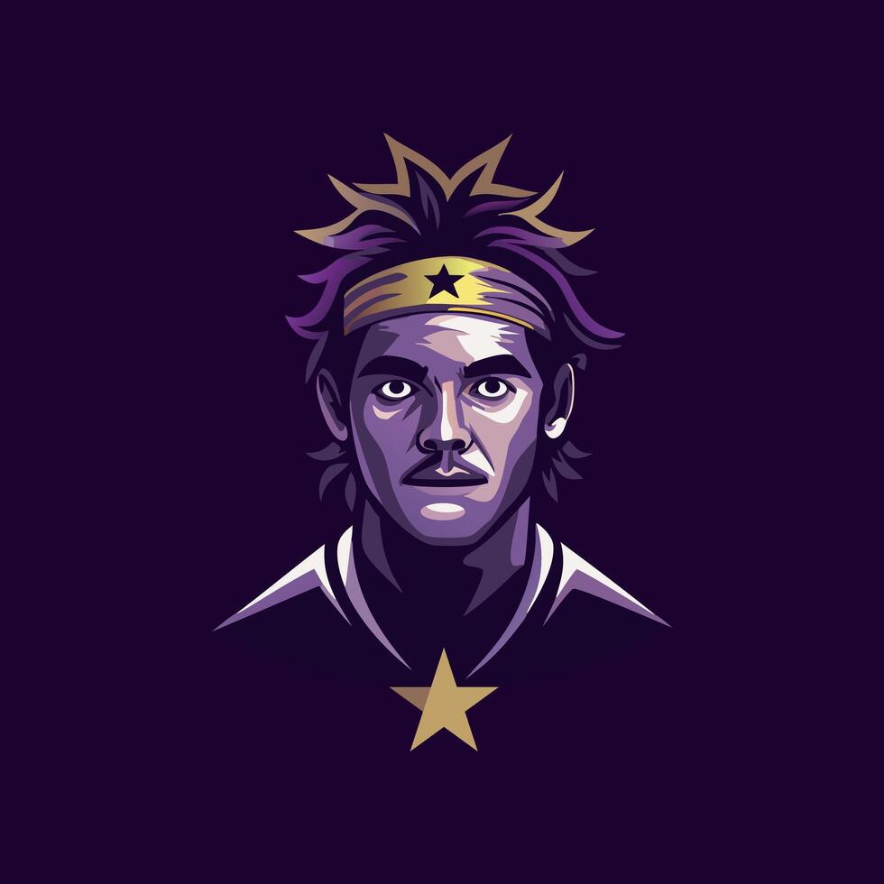 A flat illustration of sportsman head vector