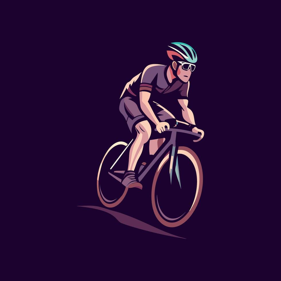 Cycle race illustration in flat style vector