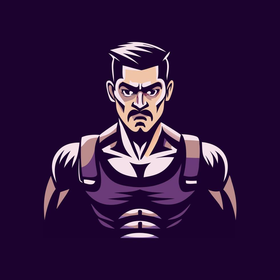 Fighter illustration in flat style vector