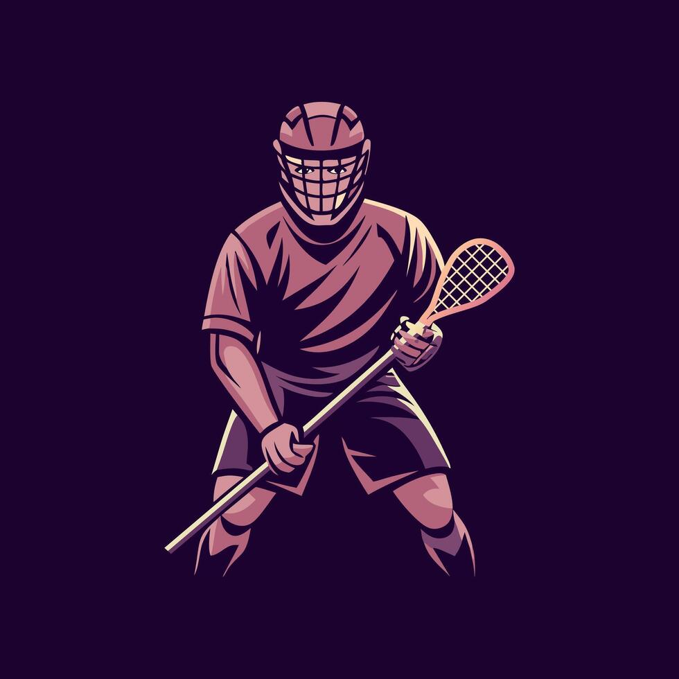 A flat illustration of lacrosse game vector