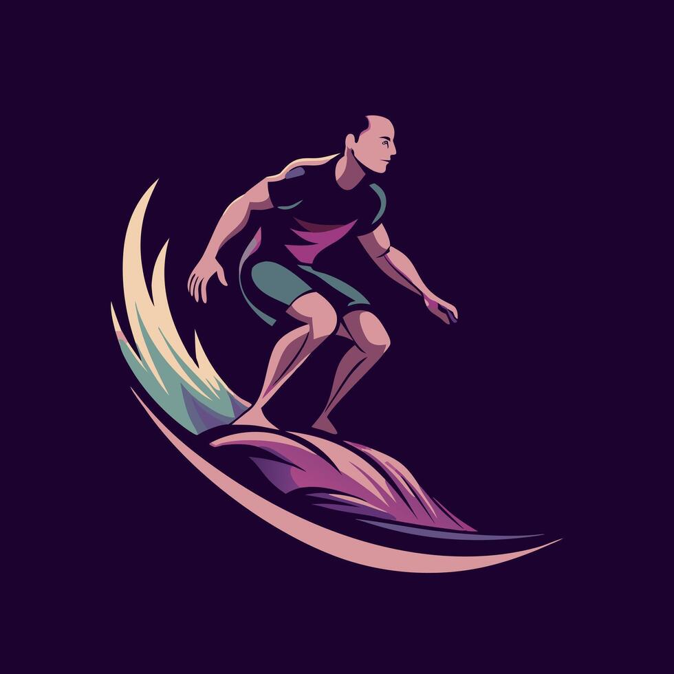 A flat style illustration of water surfing vector