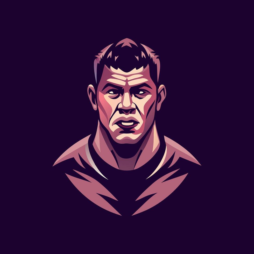 A flat illustration of male player vector