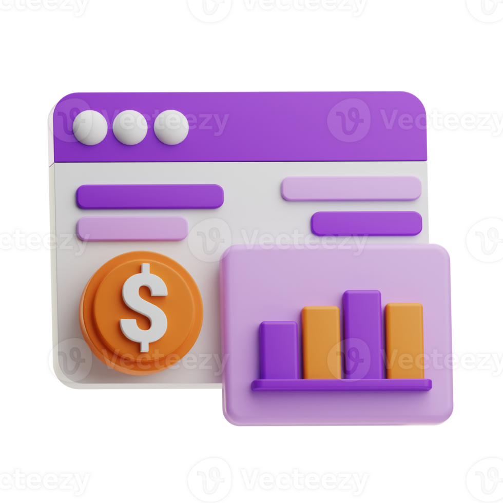 Financial Database Business finacial illustration 3D png