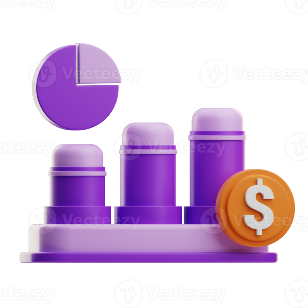 Business Chart Business finacial illustration 3D png