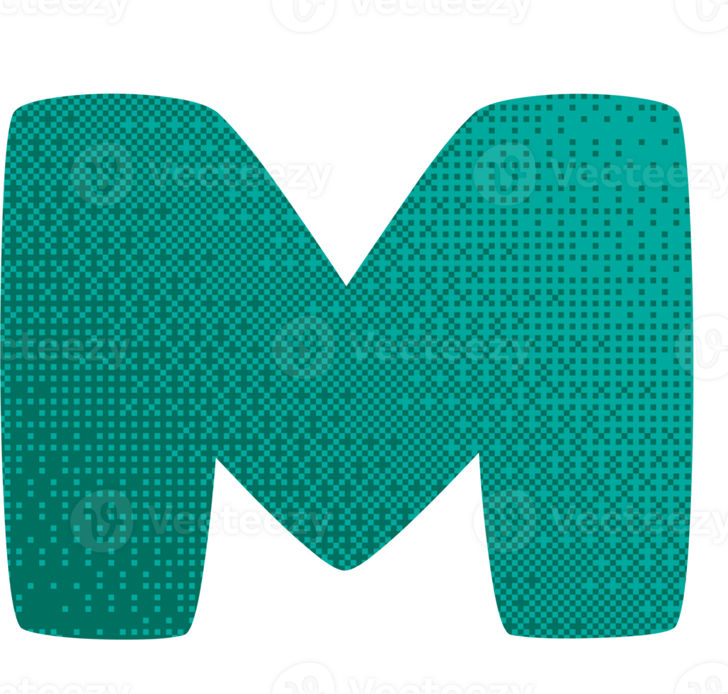 letter M pixelate texture png