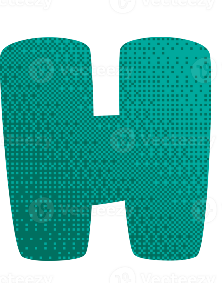 letter H pixelate texture png