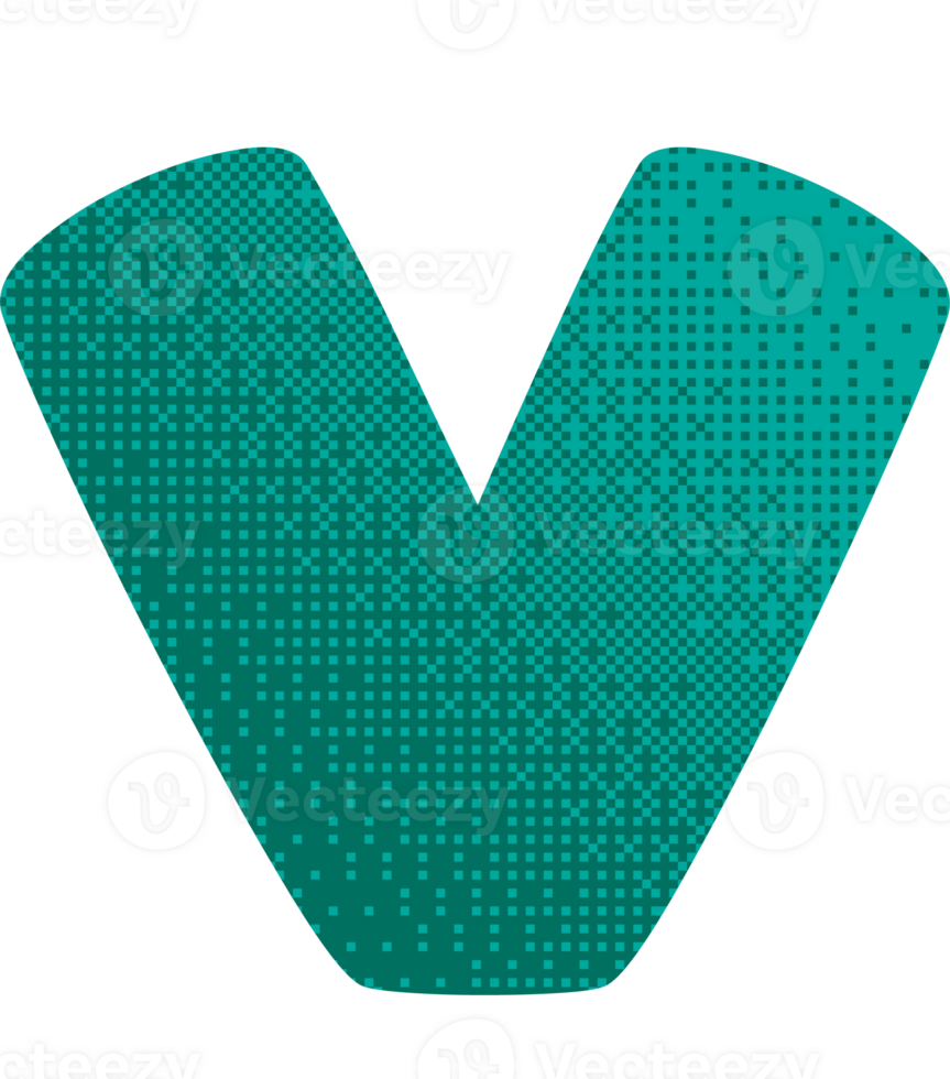 letter V pixelate texture png