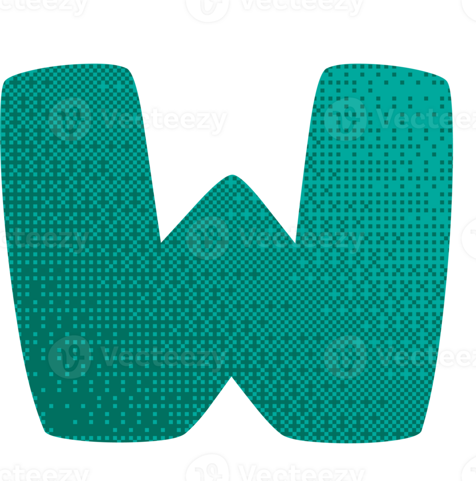 letter W pixelate texture png