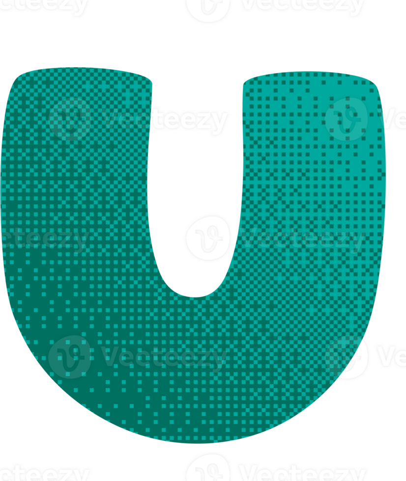 letter U pixelate texture png