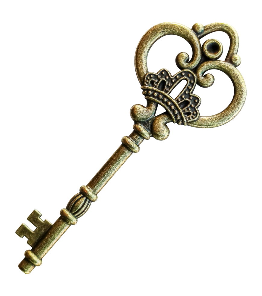 Golden old key png