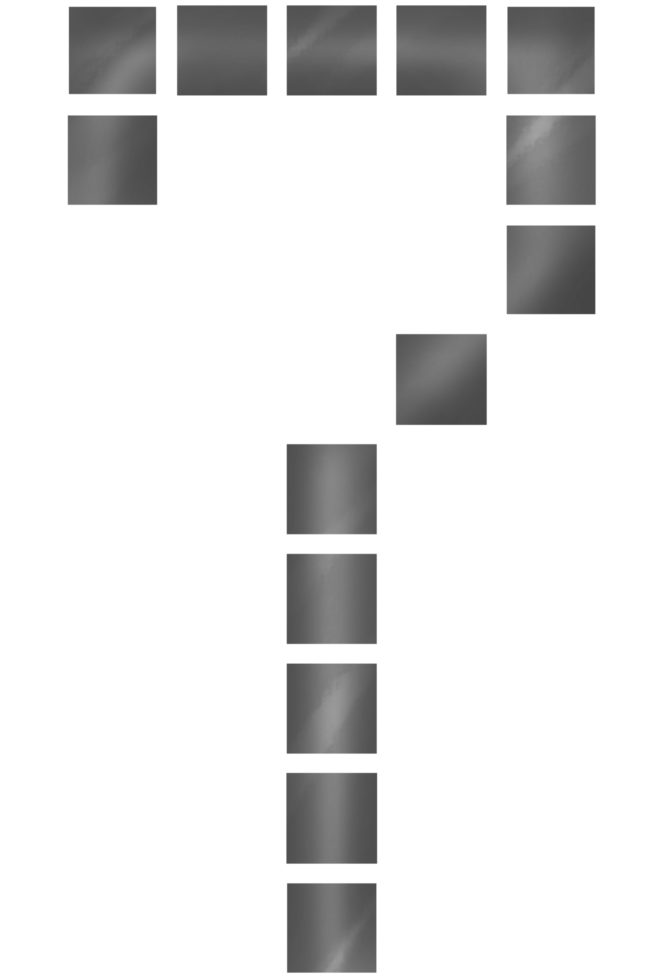 Digital clock-style number 7 png