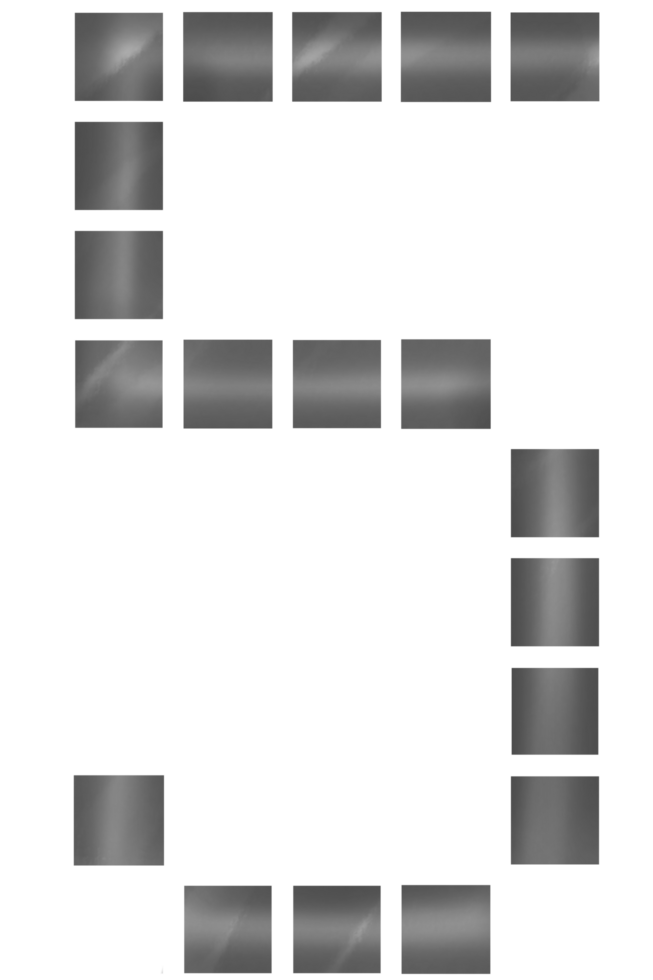 Digital clock-style number 5 png