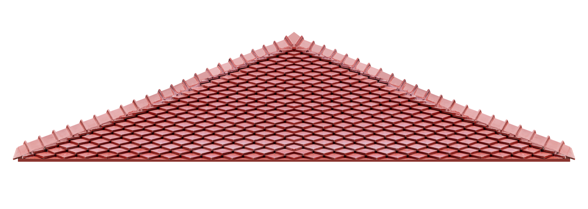 Hip roof with red tile pattern png
