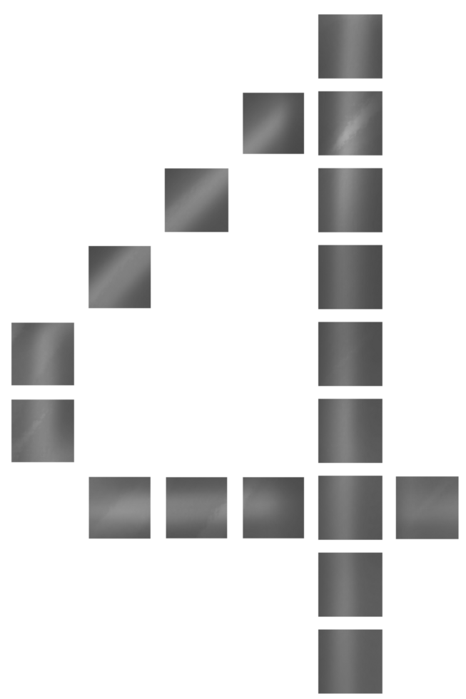 Digital clock-style number 4 png
