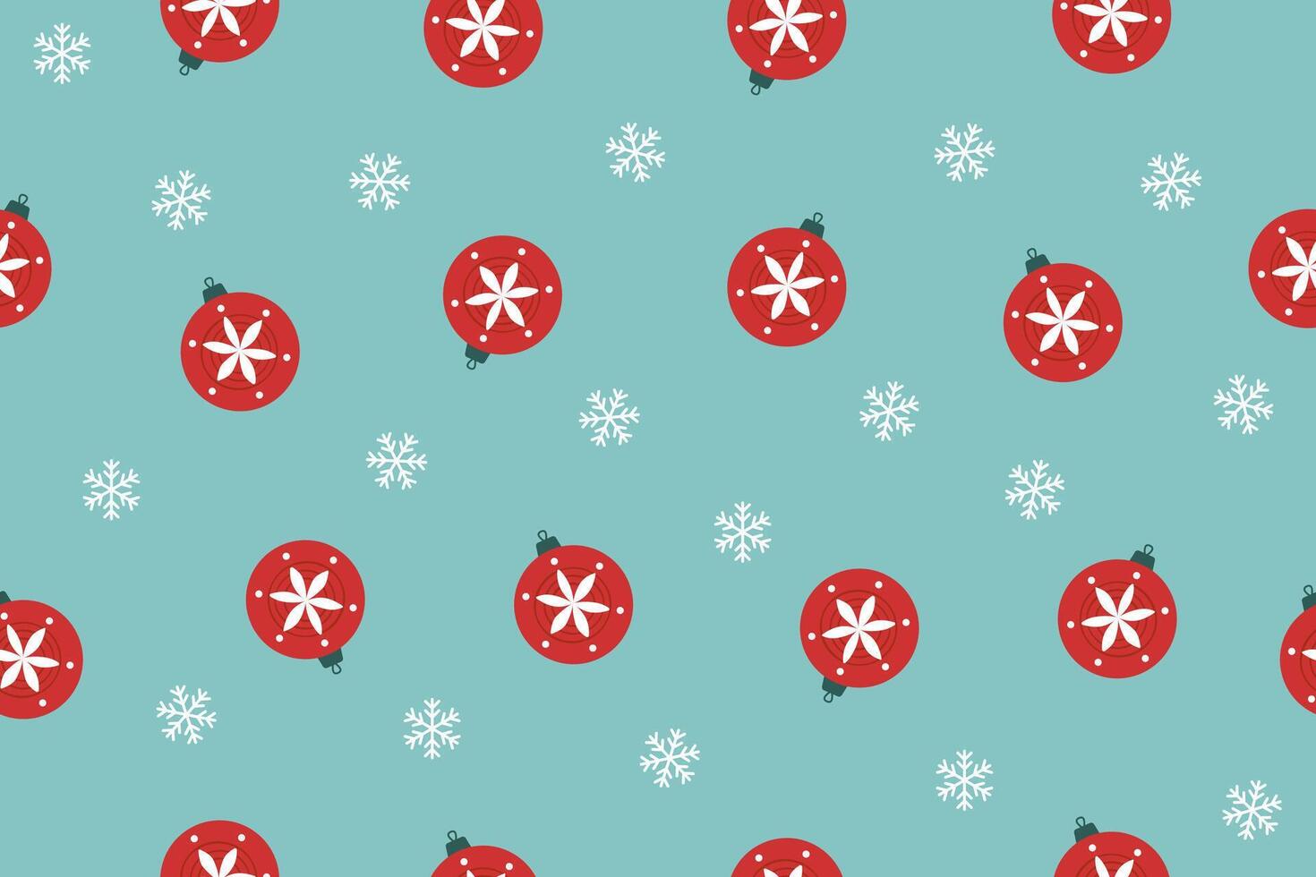 Christmas seamless pattern of Christmas ornaments on blue background. Christmas paper. vector