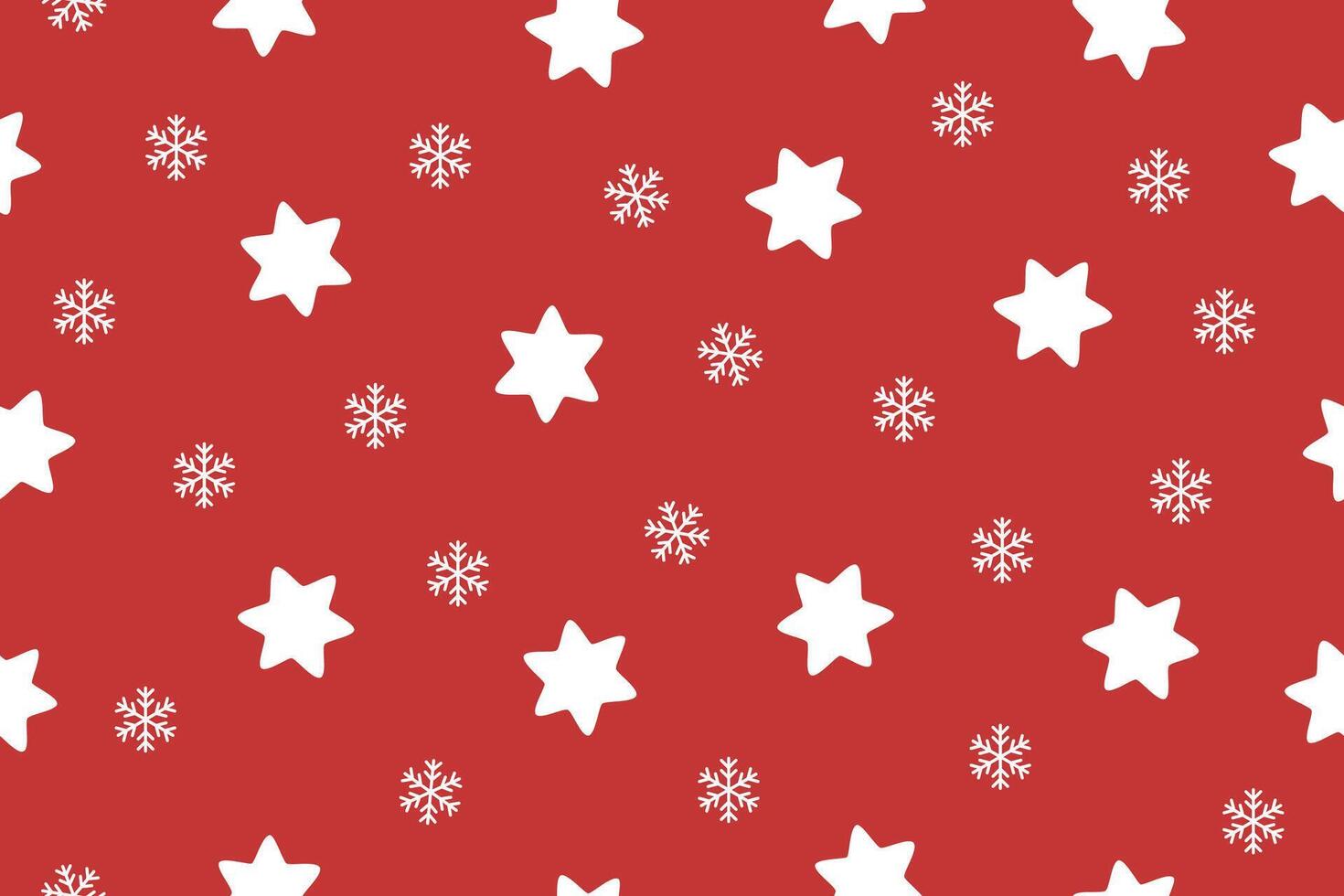 Christmas seamless pattern of white Christmas stars on red background. Christmas background. Christmas paper. vector