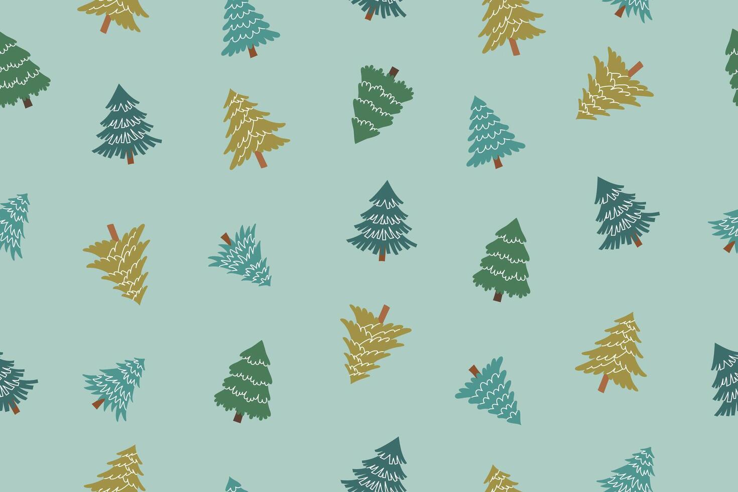 Christmas seamless pattern of Christmas trees on blue background. Christmas background. Christmas paper. vector