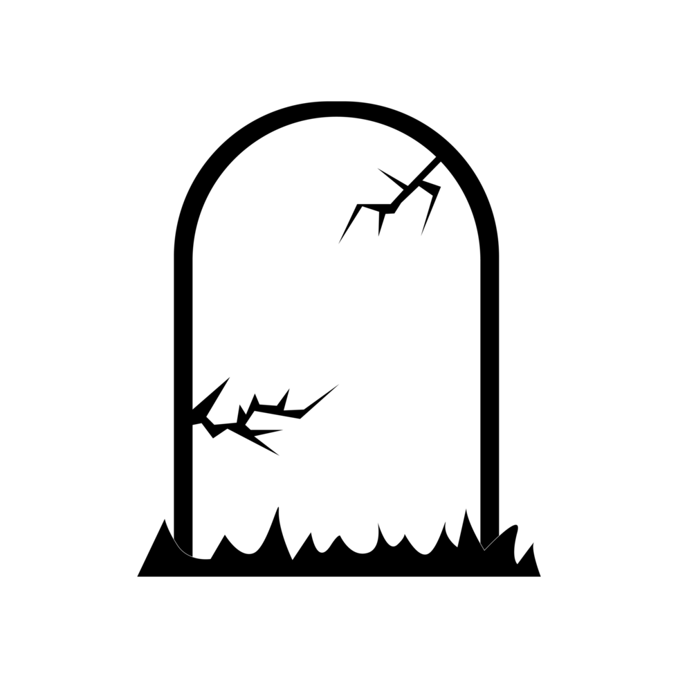 illustration of a headstone, Halloween graphics png