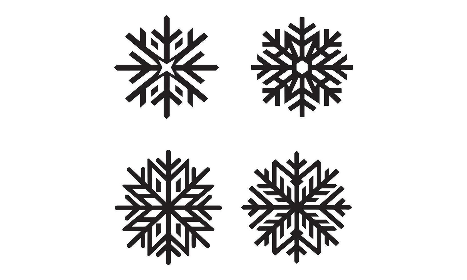 Christmas Snowflakes big set icons elements vector