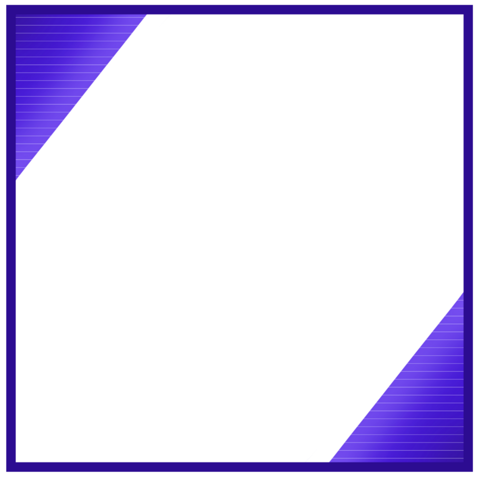 Blue square frame with lines on a transparent background png