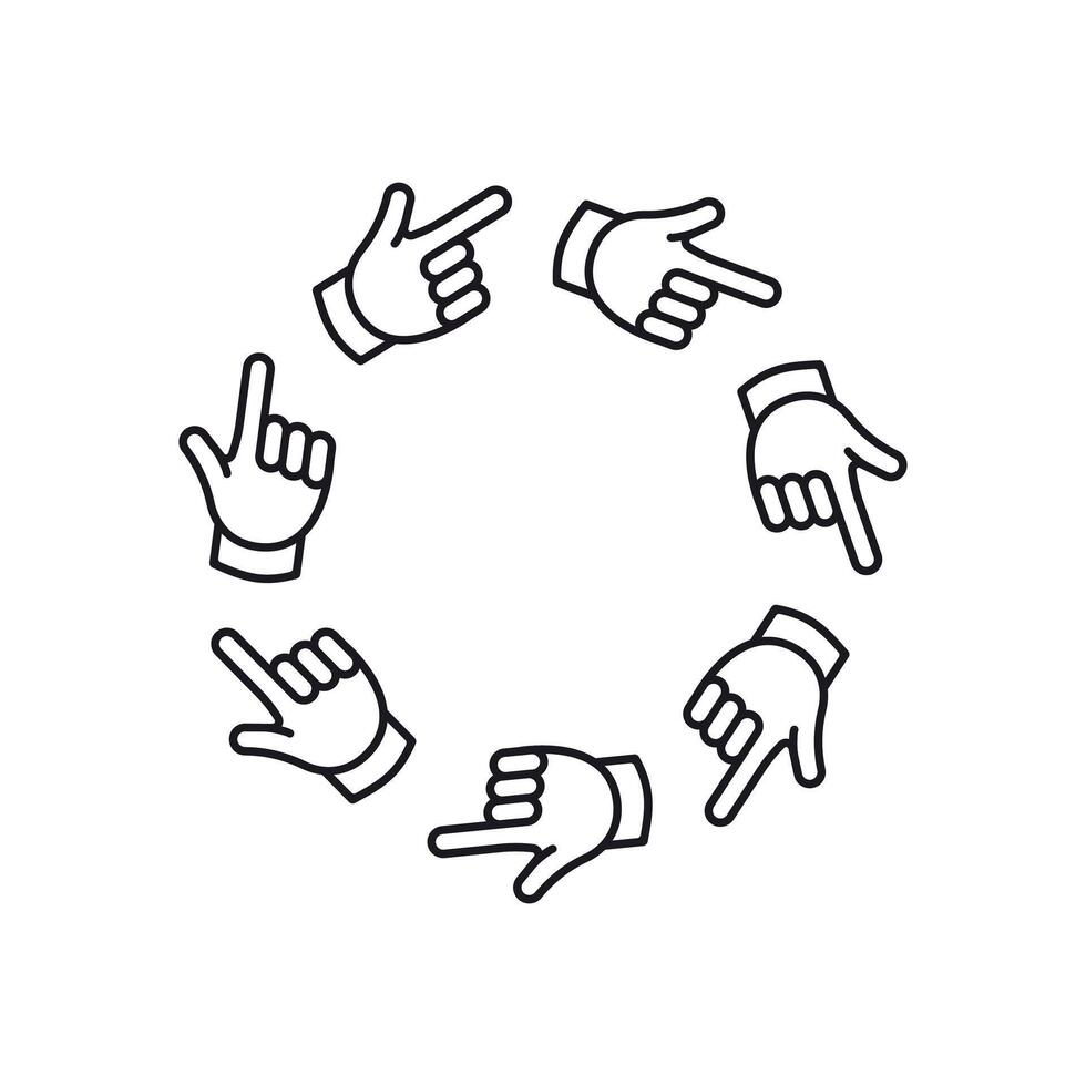 Finger circle frame. vector