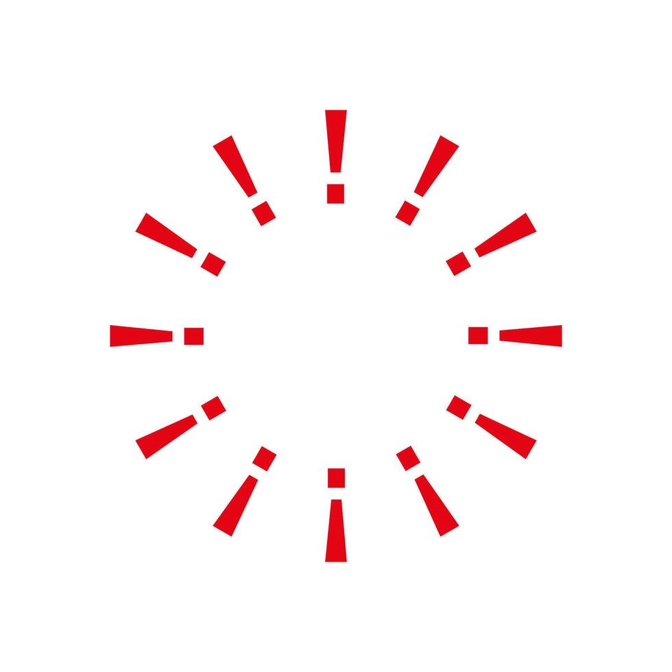 Red exclamation circle frame. vector
