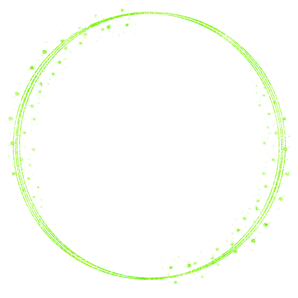 Glittery green circle frame on a transparent background png