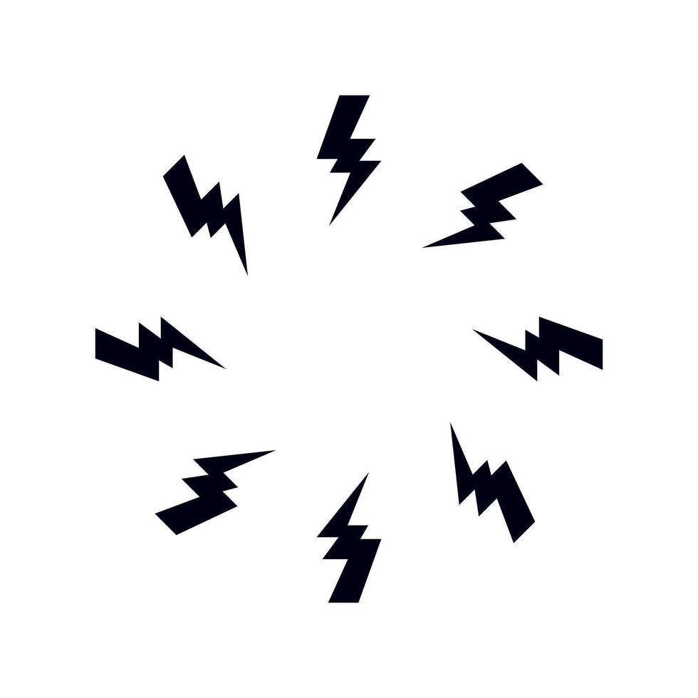 Bolt zap circle frame. vector