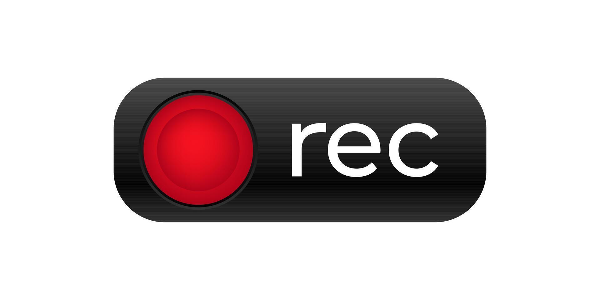 Rec indicator for live recording. vector