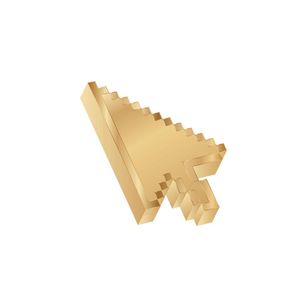 dorado cursor para computadora. vector
