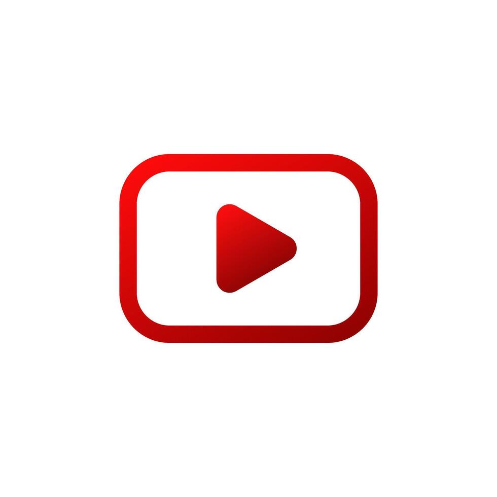 Play button minimalist icon. vector