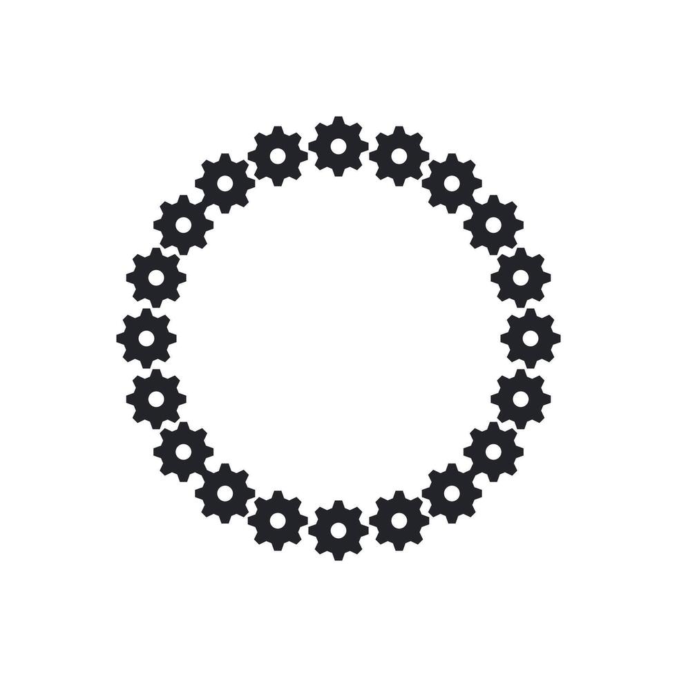 Cogwheel circle frame. vector