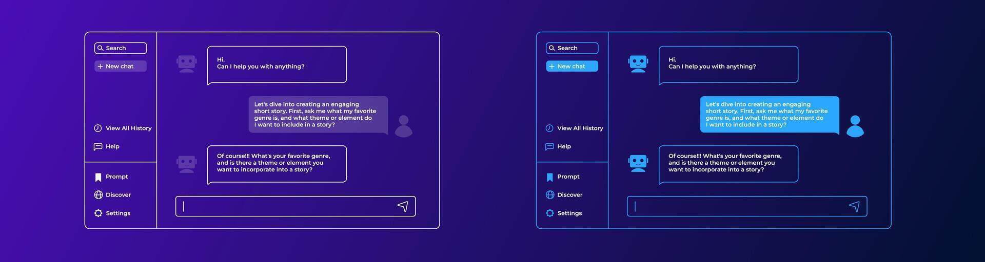 Chatting with artificial intelligence. vector