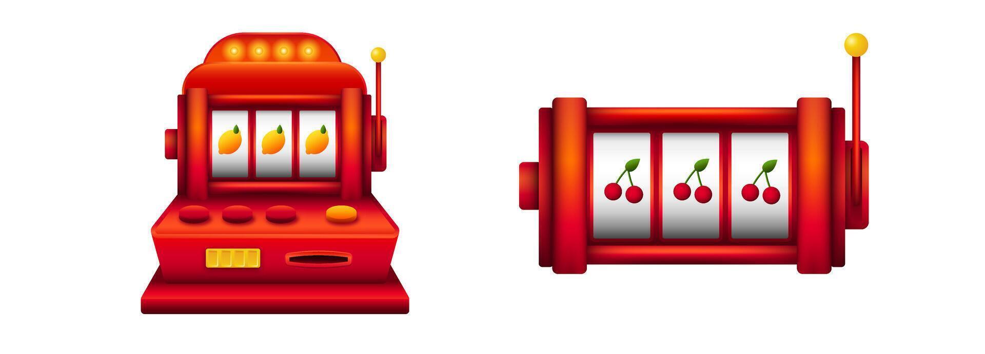 Red slot machines with jackpot. vector