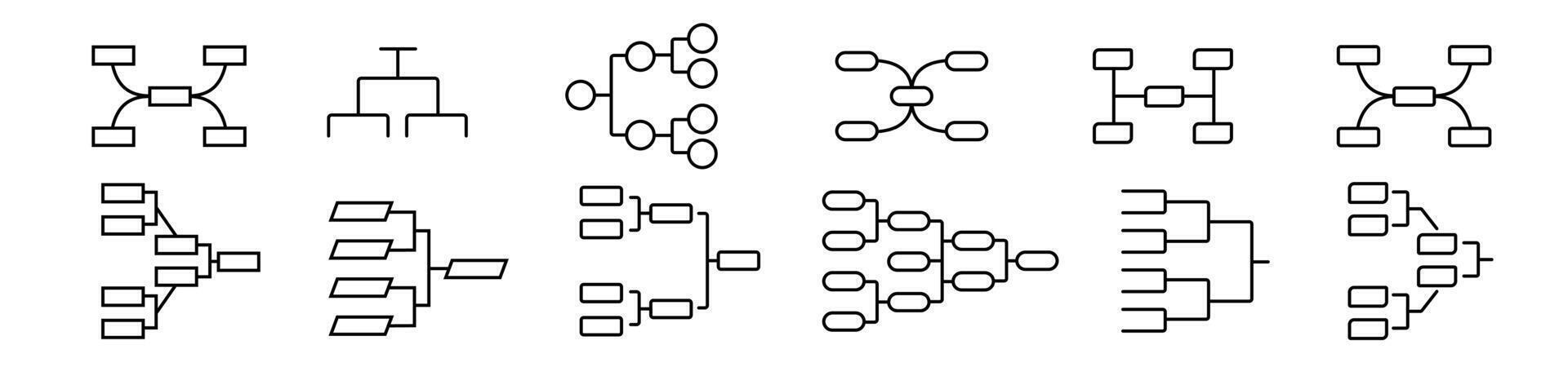 Tournament chart structure in minimalistic style. Sport leadership bracket. vector