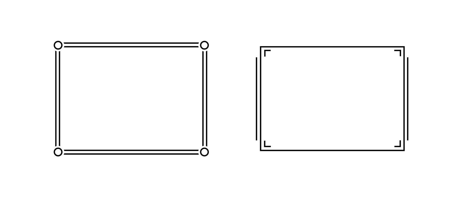 Sleek black outline frames for stylish decoration. Minimalist frames perfect for exhibitions vector