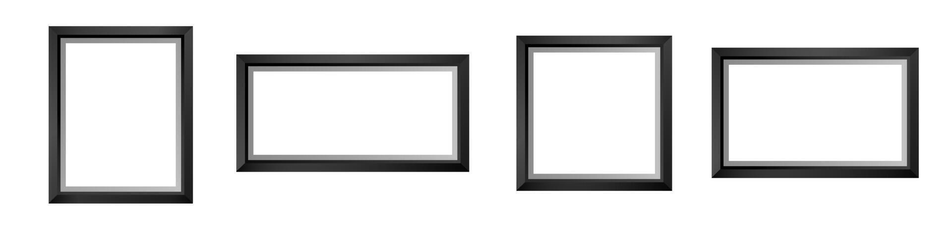 Wooden frameworks for gallery and picture. Dark border vector