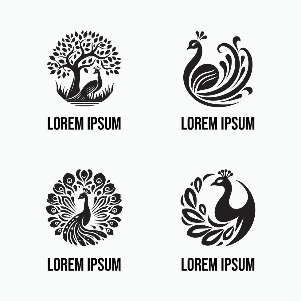 Modern Peacock Logo Design vector