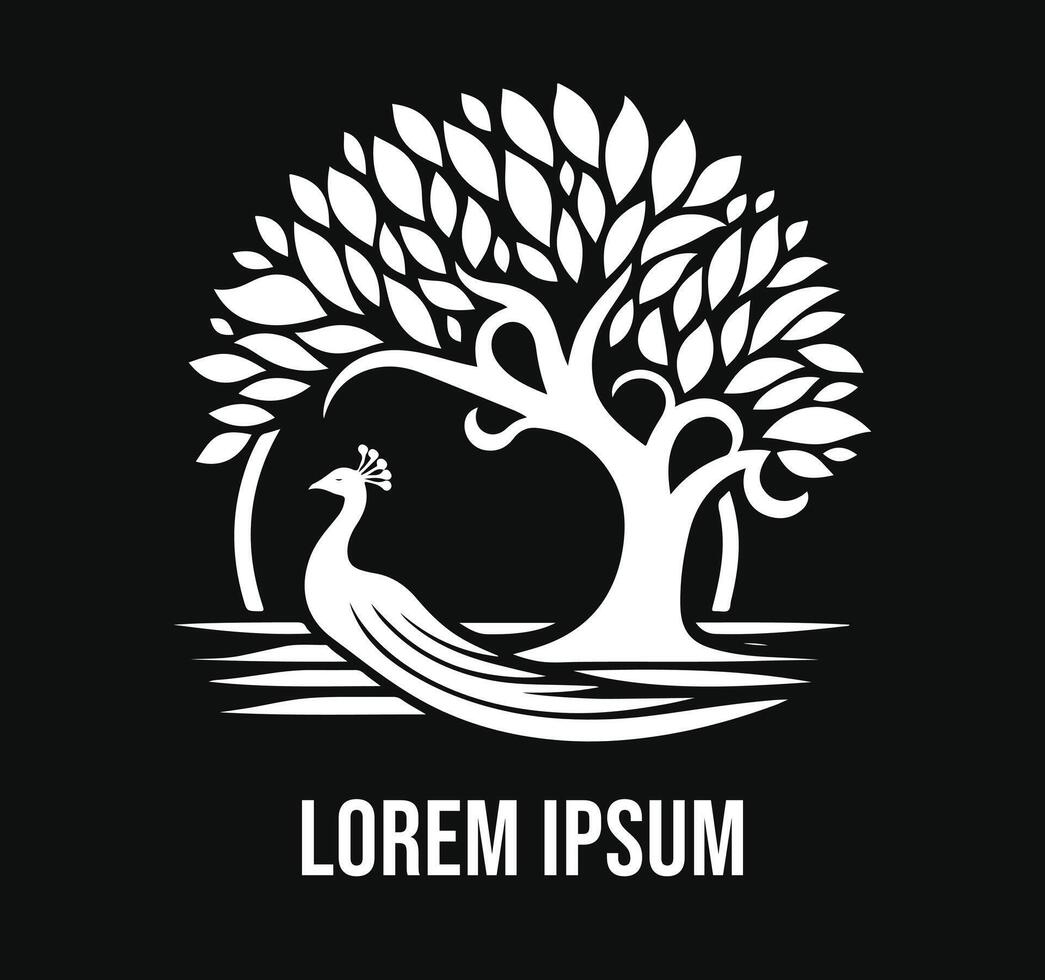 A logo for a company with a tree and a bird vector